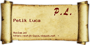 Petik Luca névjegykártya